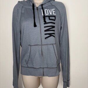 Victoria Secret Full Zipper Hooded Sweatshirt w/Pockets Size Small S